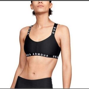 Under Armour Women's Wordmark Strappy Low-Support Sportlette Sports Bra Medium